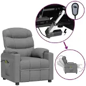 Syfax Massagesessel Elektrisch Hellgrau Stoff