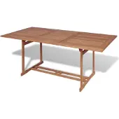 Syfax Gartentisch 180x90x75 cm Massivholz Teak