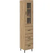 Syfax Highboard Artisan-Eiche 34,5 x 34 x 180 cm Holzwerkstoff