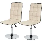 Mendler 2x Esszimmerstuhl C41, höhenverstellbar - Creme