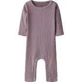 Name it Body "NBNNAKAL LS SUIT NOOS", Jungen, Gr. 50, N-Gr, lila (elderberry), Sweatware, Obermaterial: 95% Baumwolle, 5% Elasthan, unifarben, regular fit, Rundhals, Bodys Body