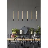 Azzardo Izolda Pendelleuchte Schwarz LED höhenverstellbar 12x150cm 3000K warmweiß 420lm