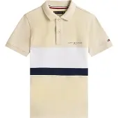 Tommy Hilfiger Boys Mini Embroidered Polo Classic Beige Colourblock Größe: 12 | Hemden Outlet | kids | Braun