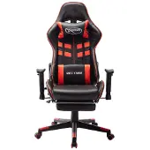 Syfax Gaming-Stuhl mit Fußstütze Schwarz und Rot Kunstleder