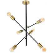 Rabalux 2104 Pendelleuchte 6 Spots Lanny, E27, schwarz, rund, Industriell, ø560mm