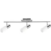 Rabalux 6098 Deckenstrahler 3 Spots Logan, E14, silber-weiß, Modern, 60cm