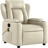 Syfax Massagesessel mit Relaxfunktion, Kunstleder, Creme