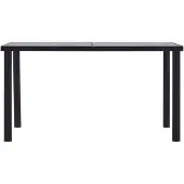 Syfax Esstisch Schwarz und Betongrau 140 x 70 x 75 cm MDF