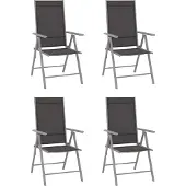 Syfax Klappstühle, 4 Stück, Textilene, Schwarz