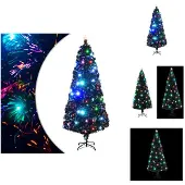 vidaXL Weihnachtsbaum mit Beleuchtung und Ständer 210 cm Glasfaser - Weihnachtsbäume