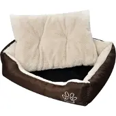 Syfax Warmes Hundebett mit Polsterkissen S