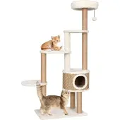 Syfax Katzen-Kratzbaum mit m Kissen 148 cm Seegras