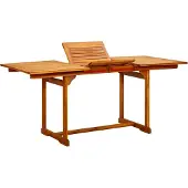 Syfax Garten-Esstisch (120-170)x80x75 cm Massivholz Akazie
