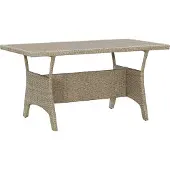 Syfax Gartentisch Grau 120x70x66 cm Poly Rattan