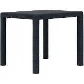 Syfax Gartentisch Anthrazit 79x79x72 cm Kunststoff Rattan-Optik