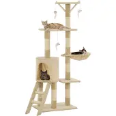 Syfax Katzen-Kratzbaum mit Sisal-Säulen 138 cm Beige