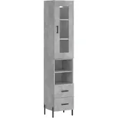 Syfax Highboard Betongrau 34,5x34x180 cm Holzwerkstoff