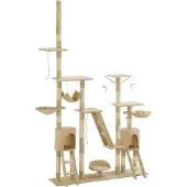 Syfax Katzen-Kratzbaum mit Sisal-Kratzsäulen 230 - 250 cm Beige
