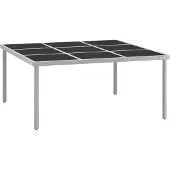 Syfax Garten-Esstisch 170x170x74,5 cm Glas und Stahl