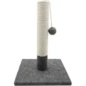 Tyrol Katzenkratzbaum , Einfach, Grau und Weiß, 42cm, Basis 30x30cm, Mit Spielzeug Pompon
