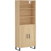 Syfax Highboard Sonoma-Eiche 69,5x34x180 cm Holzwerkstoff