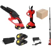 OEM Teleskopische elektrische Polersäge, doppelfunktionale Scheren, Hochleistung, Rot-3 in 1 2 Batterie