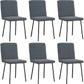 Syfax Esszimmerstühle 6 Stk. Dunkelgrau Samt