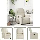 The Living Store Relaxsessel Creme Kunstleder