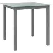 Syfax Gartentisch Hellgrau 80x80x74 cm Aluminium und Glas