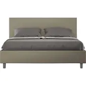 Ityhome - Gepolstertes Bett mit Bettkasten 160x200 mit Kunstlederbezug Cappuccino Adele