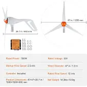 OEM Windturbinengenerator, hohe Effizienz, langlebiges Design, 12V 500W 3 Klingen