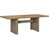 Syfax Garten-Esstisch Braun 200x100x74 cm Poly Rattan
