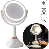 Melko Badspiegel LED mit Bluetooth Lautsprecher 1? & 5?fach Vergrößerung