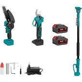 OEM Teleskopische Elektrokettensäge, bürstenloser Motor, 3500W Leistung, 2 Batterie EU Stecker