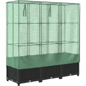 Syfax Hochbeet mit Gewächshaus-Aufsatz Rattan-Optik 120x40x138 cm