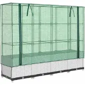 Syfax Hochbeet mit Gewächshaus-Aufsatz Rattan-Optik 160x40x138 cm