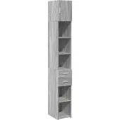 Syfax Hochschrank Schmal Grau Sonoma 30x42,5x225 cm Holzwerkstoff