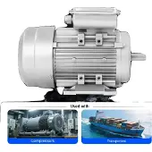 OEM Elektromotor, 750W, 1380 U/min, 19mm Welle, Schutzart IP55, Aluminiumkonstruktion