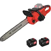 OEM Kettensäge, bürstenloser Motor, automatisches Ölsystem, Rot 16 Zoll