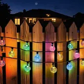 Salcar 10m 40 LED Kugel Lichterkette Solar Beleuchtung Party Weihnachtsdekoration, Bunt