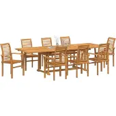 vidaXL Garten Essgruppe 9 stk. 280 x 100 x 75 cm Massivholz Teak