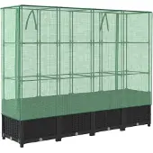 Syfax Hochbeet mit Gewächshausabdeckung Rattanoptik 160x40x138 cm