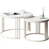 Sonstiges Set Couchtisch Beistelltische Kaffeetisch Sofatisch Wohnzimmer Kaschmirrahmen Weiß