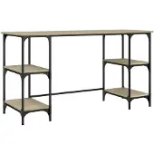 Syfax Schreibtisch Sonoma-Eiche 140x50x75 cm Metall Holzwerkstoff