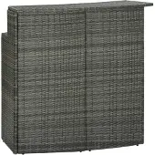 Syfax Garten-Bartisch Grau 120x55x110 cm Poly Rattan