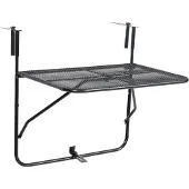 Syfax Balkontisch Schwarz 60x40 cm Stahl