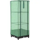 Syfax Hochbeet mit Gewächshaus-Aufsatz Rattan-Optik 40x40x123 cm