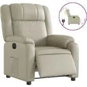 Syfax Relaxsessel Elektrisch Creme Kunstleder