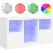 Syfax Sideboard mit LED-Leuchten Weiß 123x37x67 cm