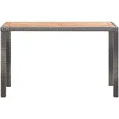 Syfax Gartentisch Anthrazit und Braun 123x60x74 cm Massivholz Akazie